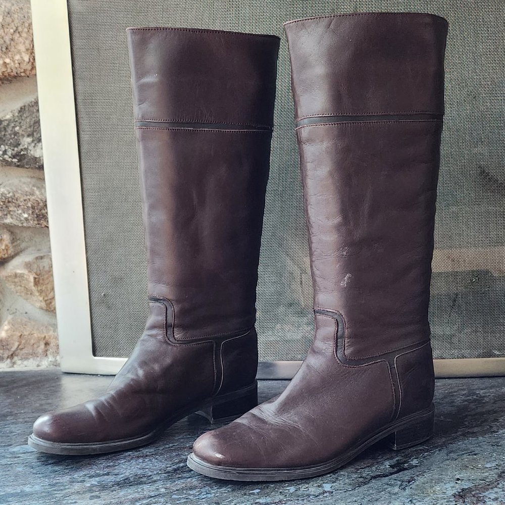 Santana Canada Cognac Leather Riding Boots Size 7.5M - Picture 4 of 15